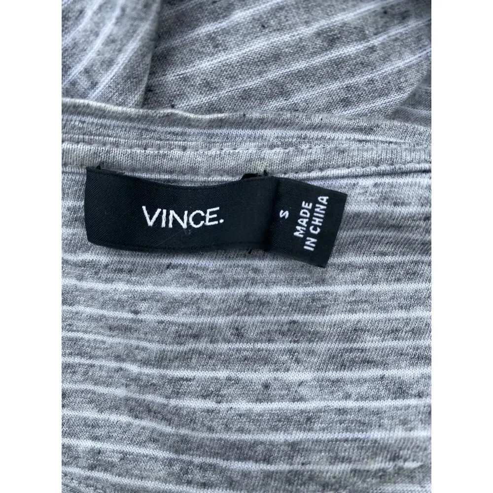 Vince top cotton sweater striped size S super soft crewneck basic long A000245